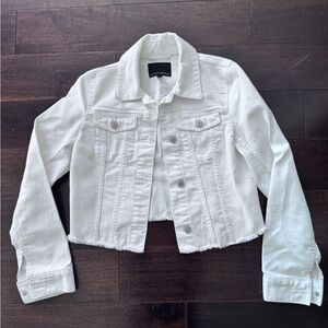 Banana Republic White Cropped Jean Jacket